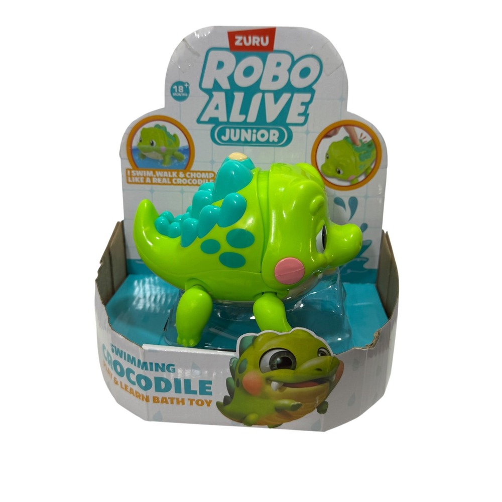 ZURU Robo Alive Junior Swimming Crocodile Green Bath Toy 25252 Walk and Swim